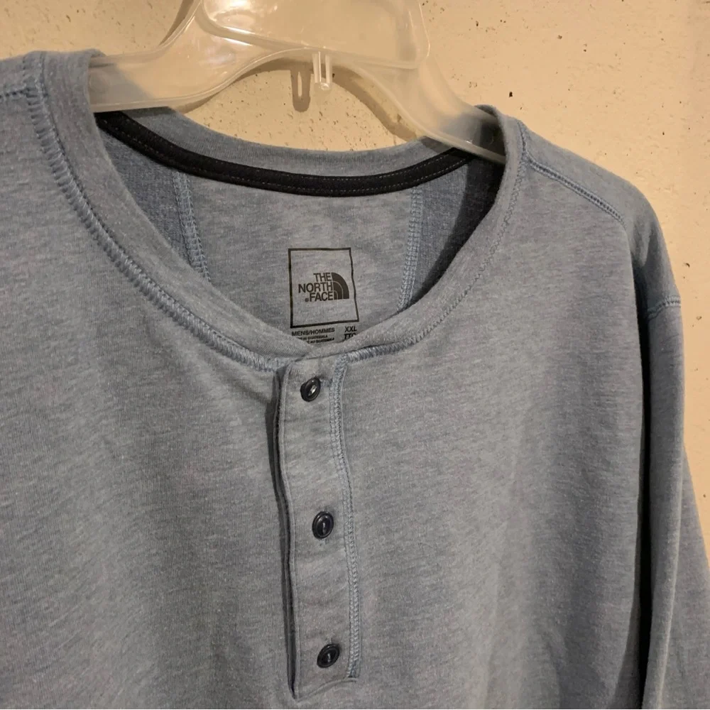 Henley Shirt Long Sleeve The North Face Mens Size XXL Casual Pullover Blue Gray